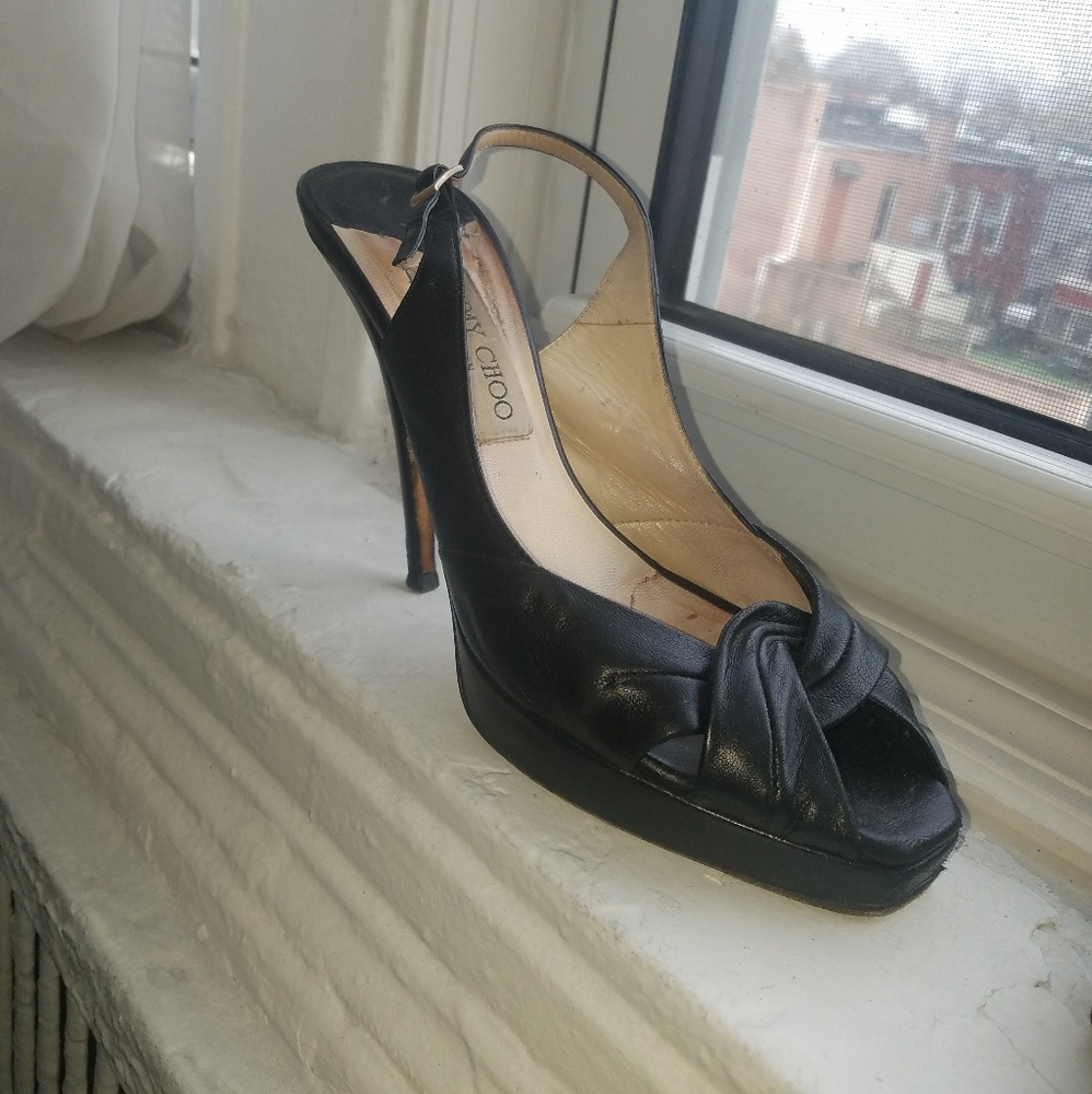 Jimmy Choo 'Poem' peeptoe slingback